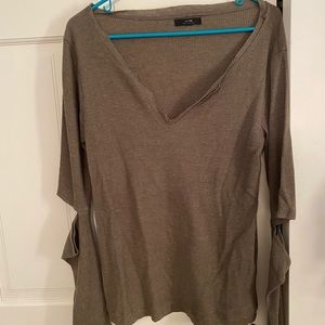 COPY - Joe’s Jeans army green cutout sleeve knit top